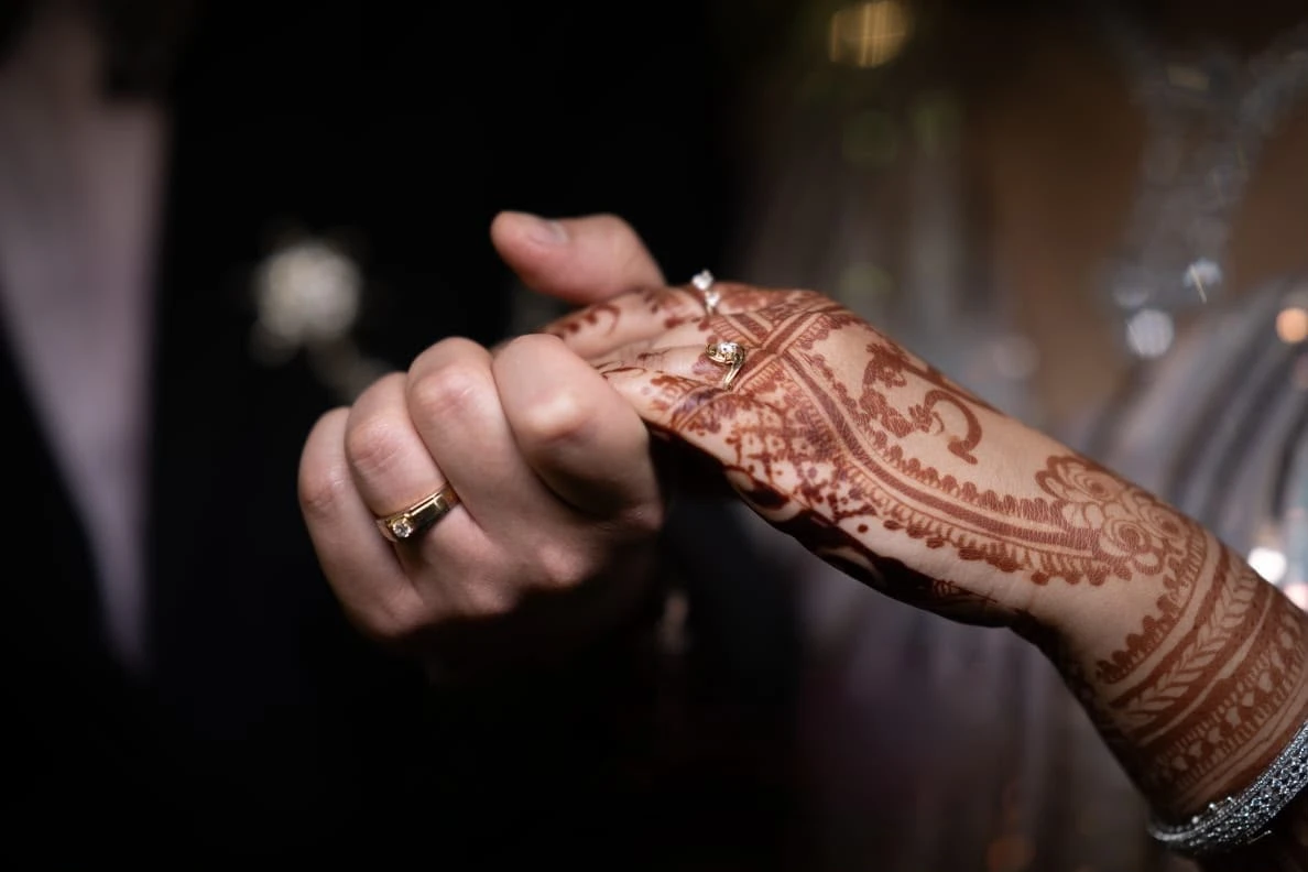 Saheli and Abhishek — Two hands, two hearts, one beautiful promise.